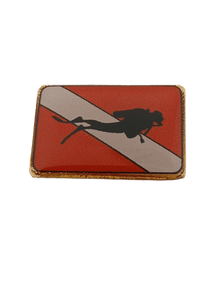 Scuba Diver Flag Pin 2025