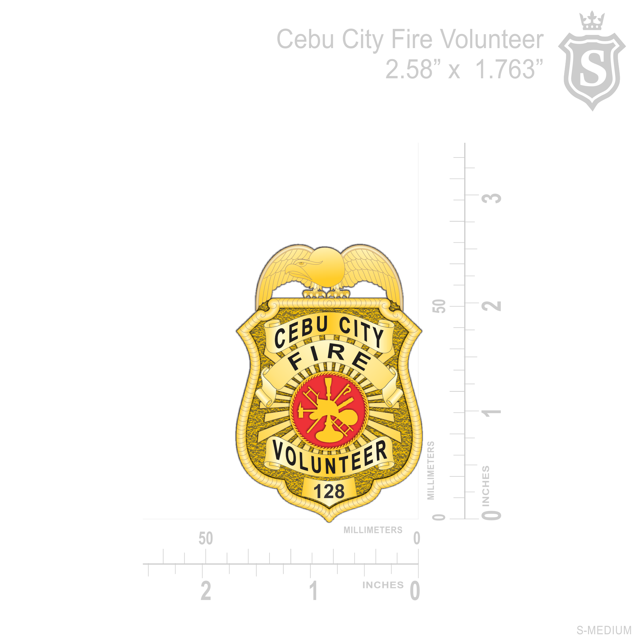 Cebu City Fire Volunteer Shield Badge- BFP