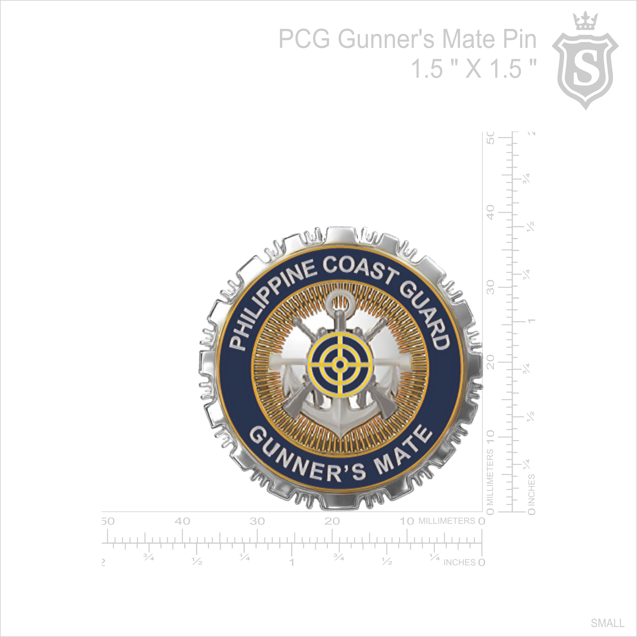 Philippine Cost Guard (PCG) Gunner's Mate (GM) Pin 2025