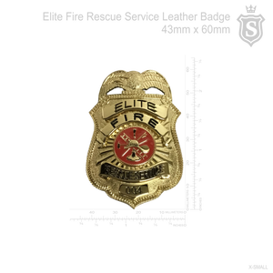 Elite Fire Rescue Service Leather Badge - BFP