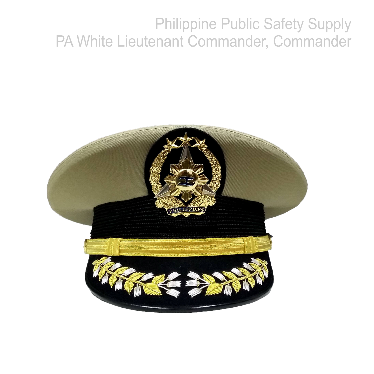 Pershing Cap Philippine Army (PA) White Pershing Cap Lieutenant Commander, Commande ...
