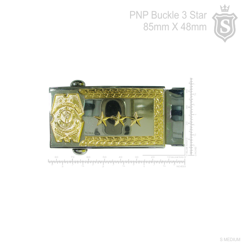 Police Commissioned Officers (PCO) Buckle 3 Star - PNP